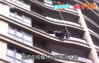 (粵)上海女9樓露台危站　消防員游繩救人