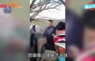 越野車失事翻側漏油  河北男手撕玻璃救人