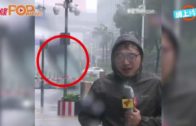 颱風山竹來襲  內地記者險砸死