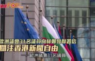 歐洲議會31名議員向林鄭發聯署信 關注香港新聞自由