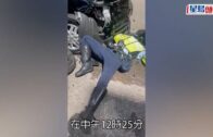 交警意外｜警鐵騎與貨van相撞 交通警人仰車翻輕傷
