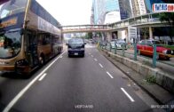 車cam直擊｜銅鑼灣七人車切線捱撞 巴士擋風玻璃爆裂