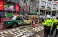 灣仔的士誤闖掘路工程範圍 墮電車路軌深坑受困