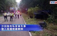 沙田私家車高速逃捕 撞入樹叢翻側 司機不知所終