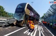 九巴74X大埔吐露港公路撞壆 車長浴血獲救 11人受傷