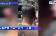 元朗鬧市驚現持刀漢 擸菜刀追打七人車後棄刀逃遁 嚇煞途經街坊｜網民直擊