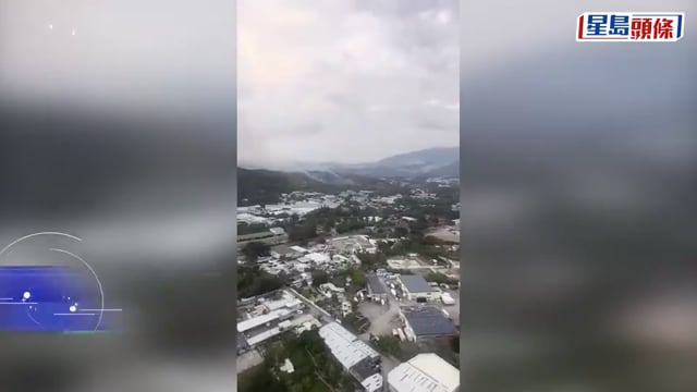 粉嶺坪輋起山火 百米火龍遠至深圳可見