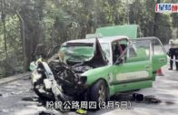 粉錦公路綠的迎頭撼夾斗貨車 的士司機女乘客被困 送院雙亡
