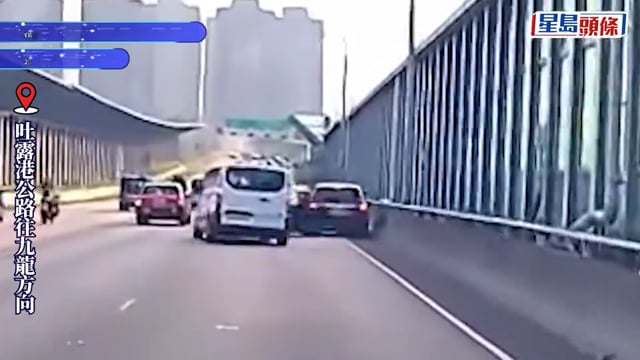 吐露港公路4車撞「炒埋一碟」尾隨客貨車反應快扭軚直駛路肩避禍