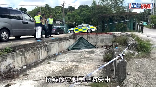元朗唐人新村路男子踩電動單車 飛墮逾1米高貨台下死亡