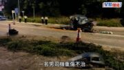 屯門客貨車捱泥頭車猛撼 司機困廢鐵重創送院亡