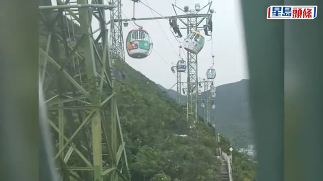 颱風紅霞｜海洋公園登山纜車風中狂擺 網民：當海盜船咁玩