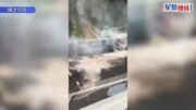 屯門青田路私家車著火焚燒 火勢猛烈 司機跳車逃一劫