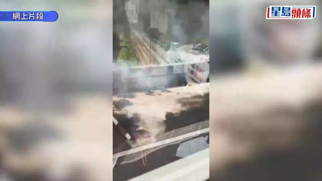 屯門青田路私家車著火焚燒 火勢猛烈 司機跳車逃一劫