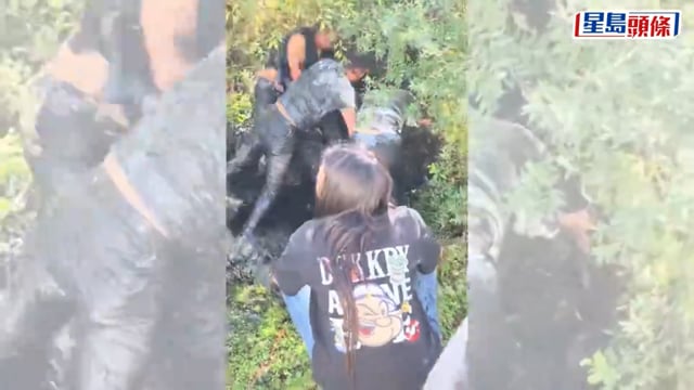國慶出行MMA｜逆行搶道引發衝突 數男扭打齊摔進黑臭水溝｜有片